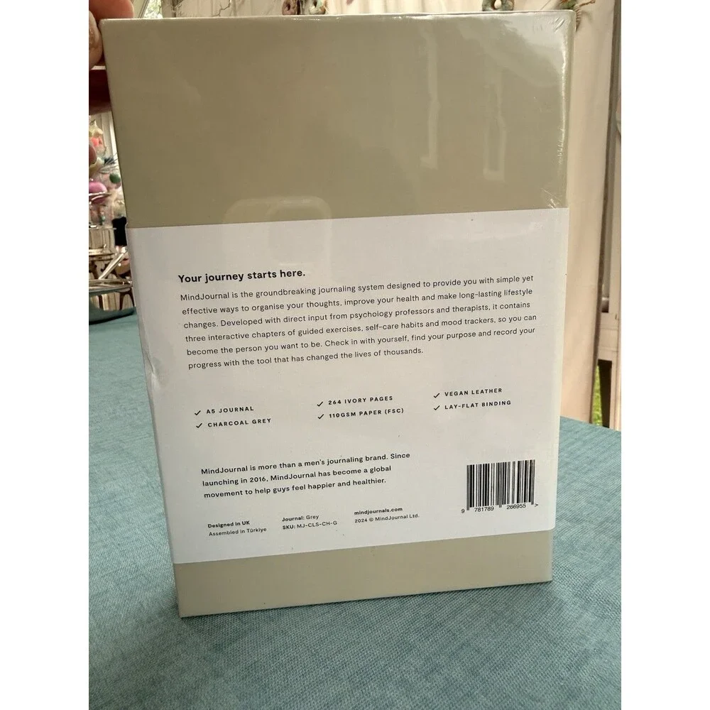 NEW MindJournal Journaling System For Men Grey Gray MIND JOURNAL Notebook Gift